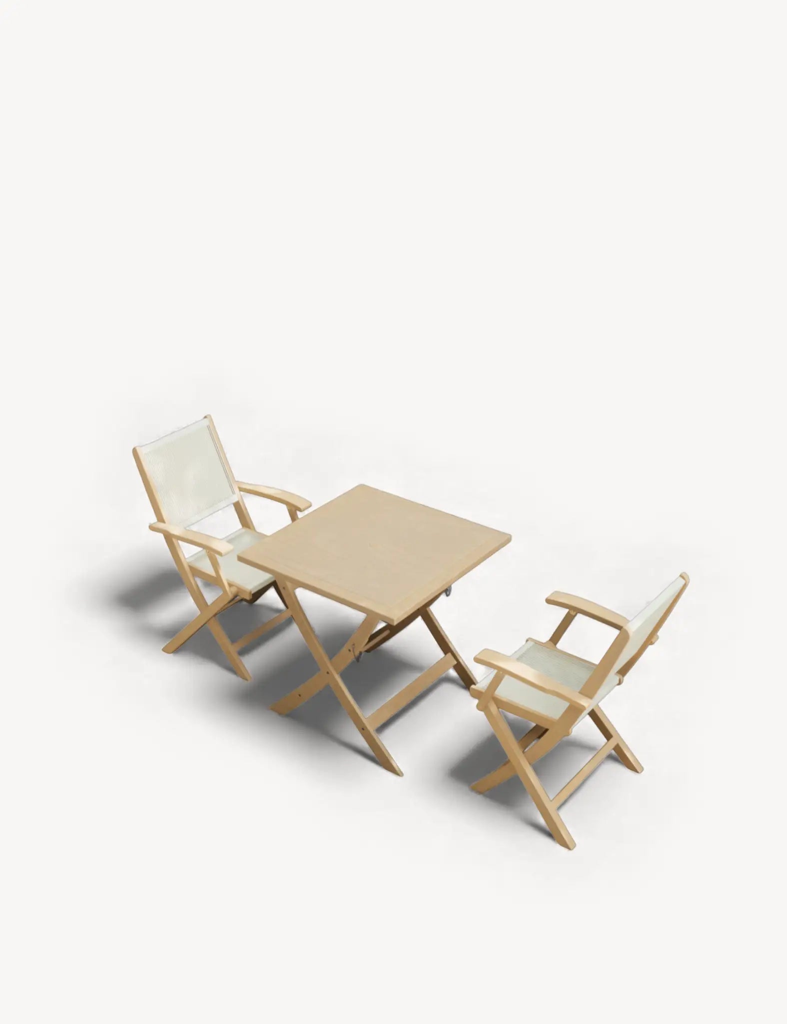 Image of London 2 Seater Square Folding Bistro Set with London Rope Folding Armchairs