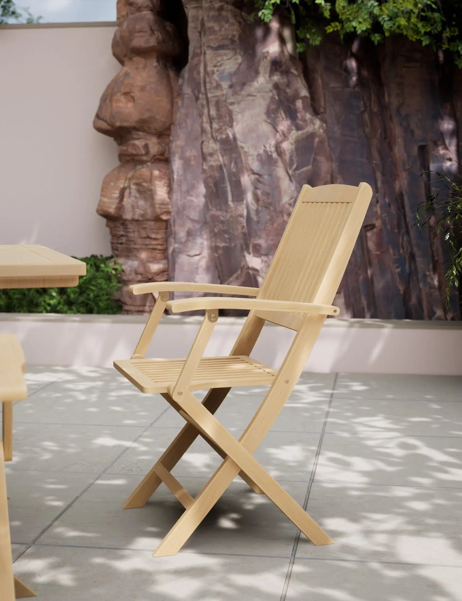 London 4 Seater Square Folding Set with London Folding Armchairs