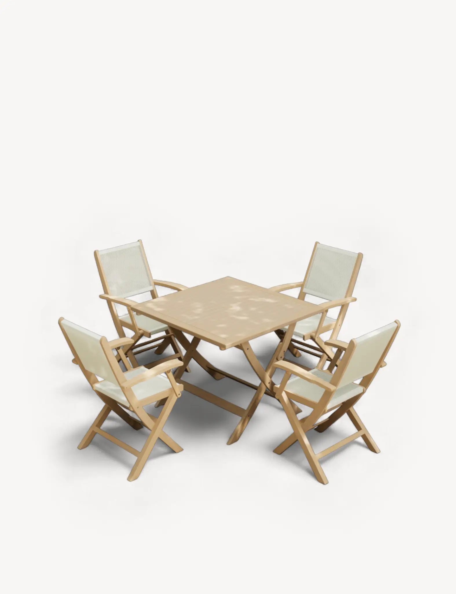 London 4 Seater Square Folding Set with London Rope Folding Armchairs