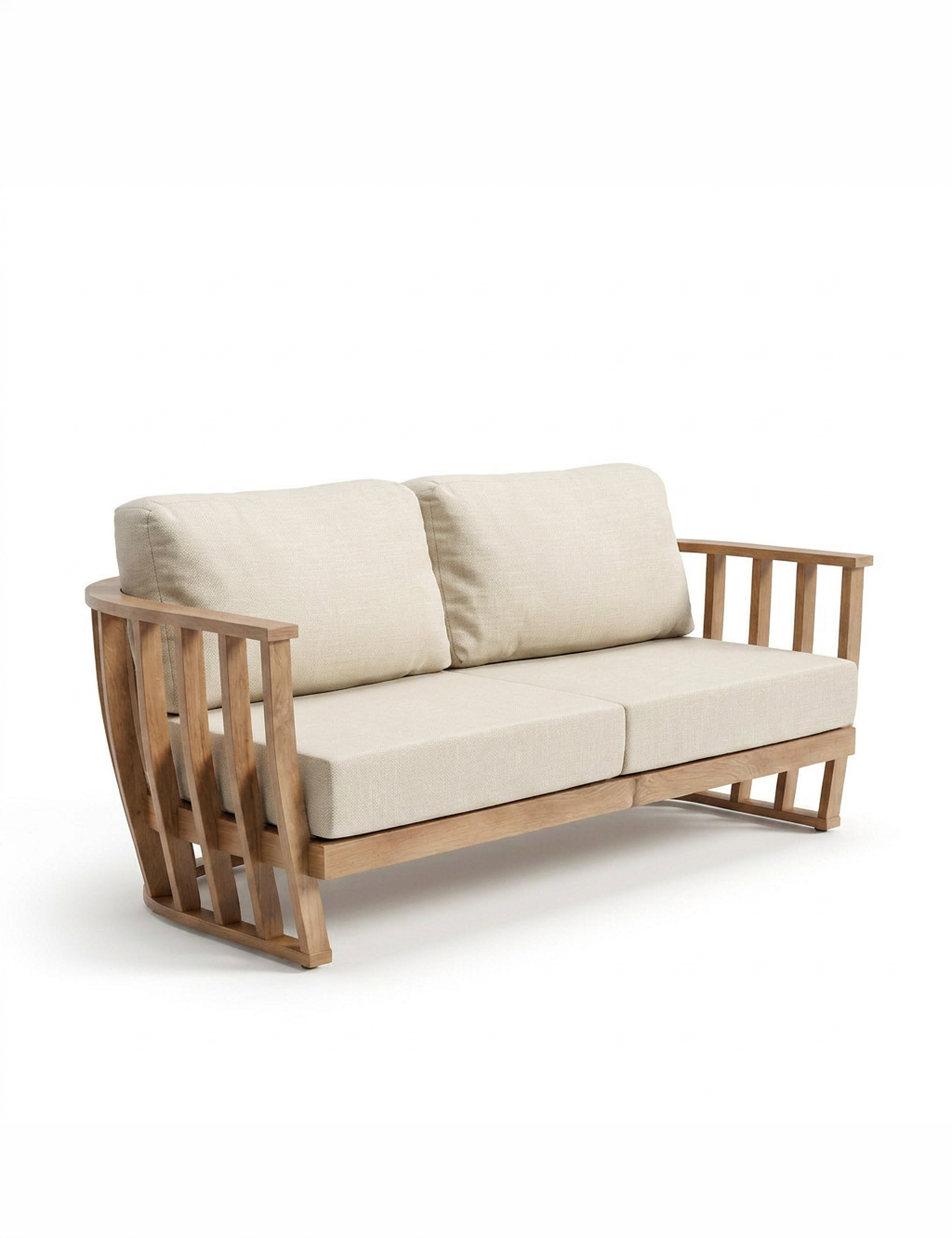 Image of LUCCA 5-Seater Teak-Effect Aluminium Lounging Set with Coffee Table