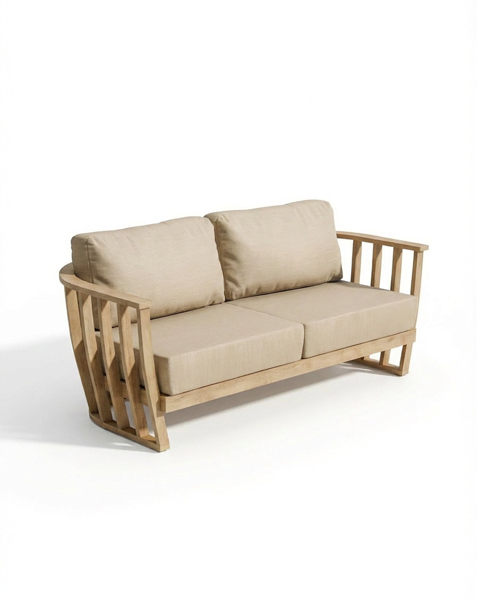 Image of LUCCA 5-Seater Wood Lounging Set with Coffee Table