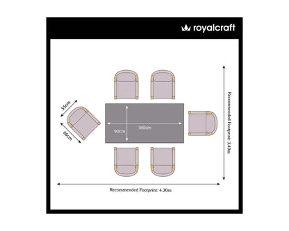 Luna 6 Seater Rectangular Concrete Dining Set with Roma Rope Dining Chairs