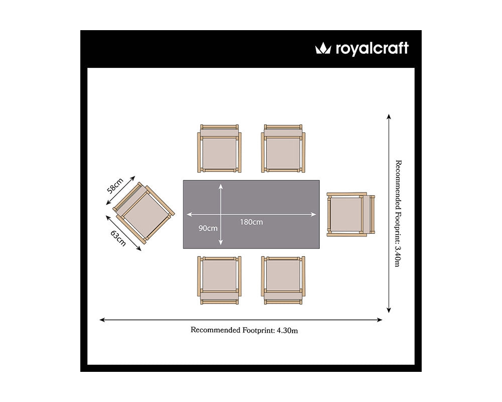 Luna 6 Seater Rectangular Concrete Dining Set with Roma Rope Stacking Chairs