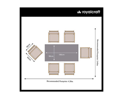 Luna 6 Seater Rectangular Concrete Dining Set with Roma Rope Stacking Chairs