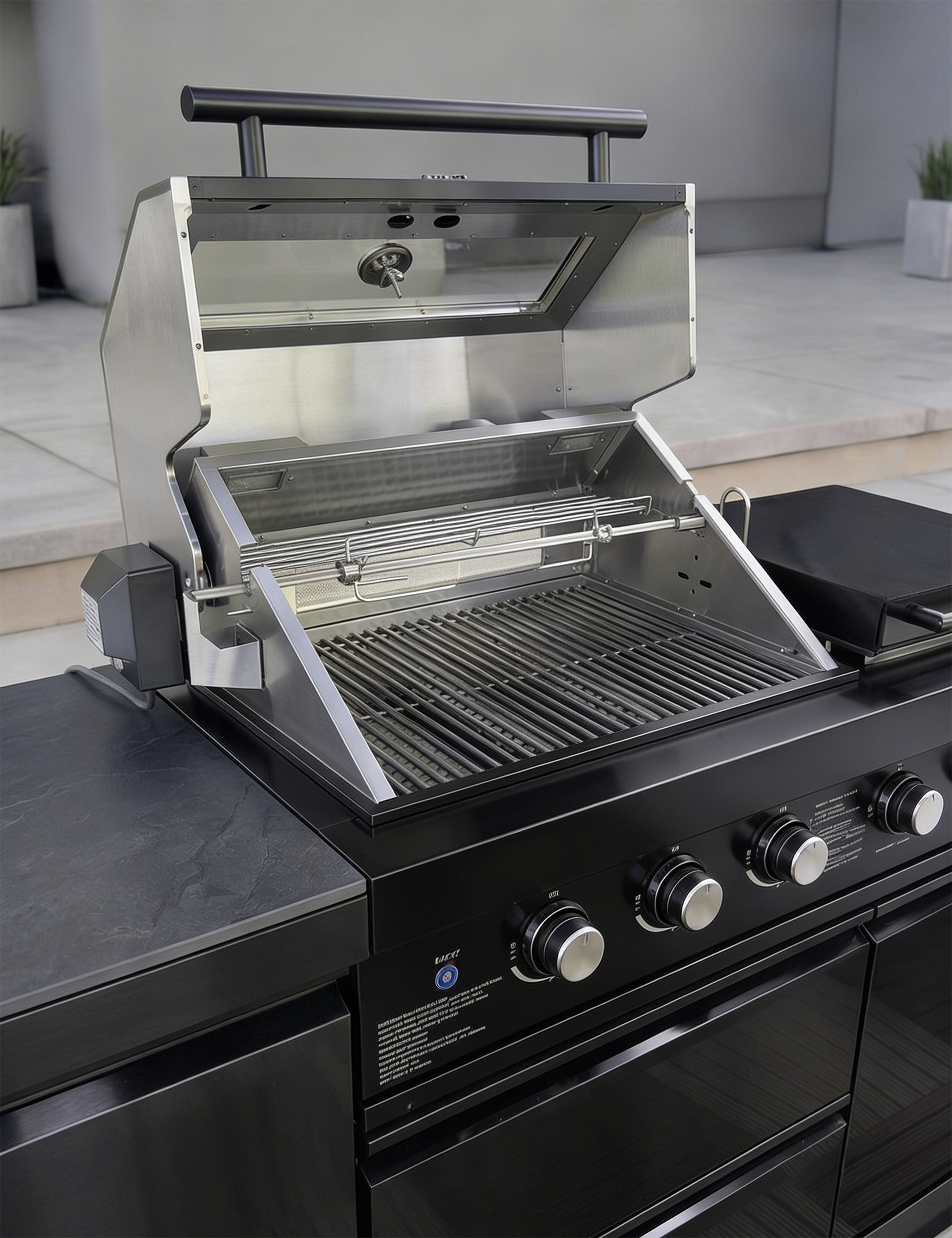 Image of Luxe Outdoor Kitchen 7 Burner with Sink, Pizza Oven and Fridge