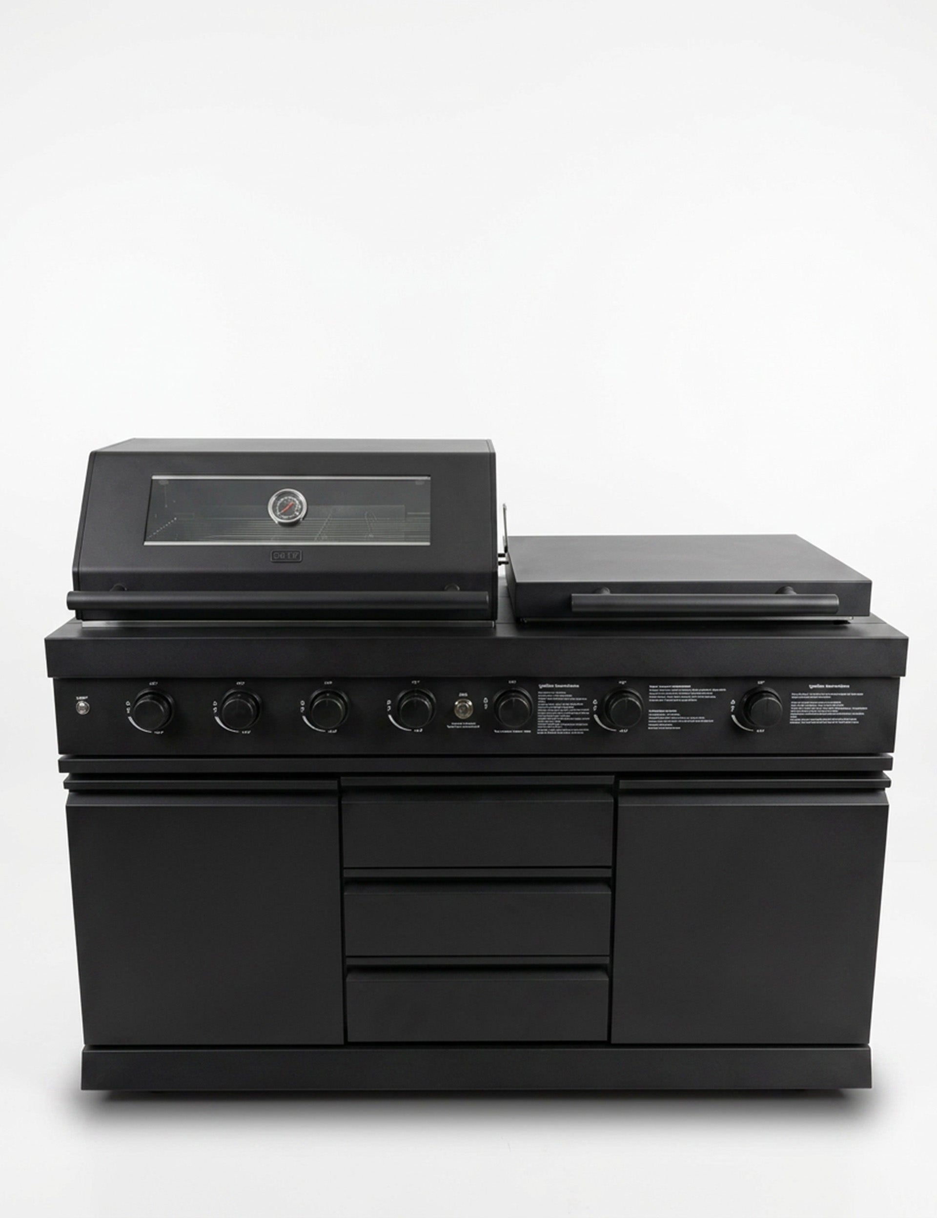 Image of Luxe Outdoor Kitchen 7 Burner with Sink, Pizza Oven and Fridge