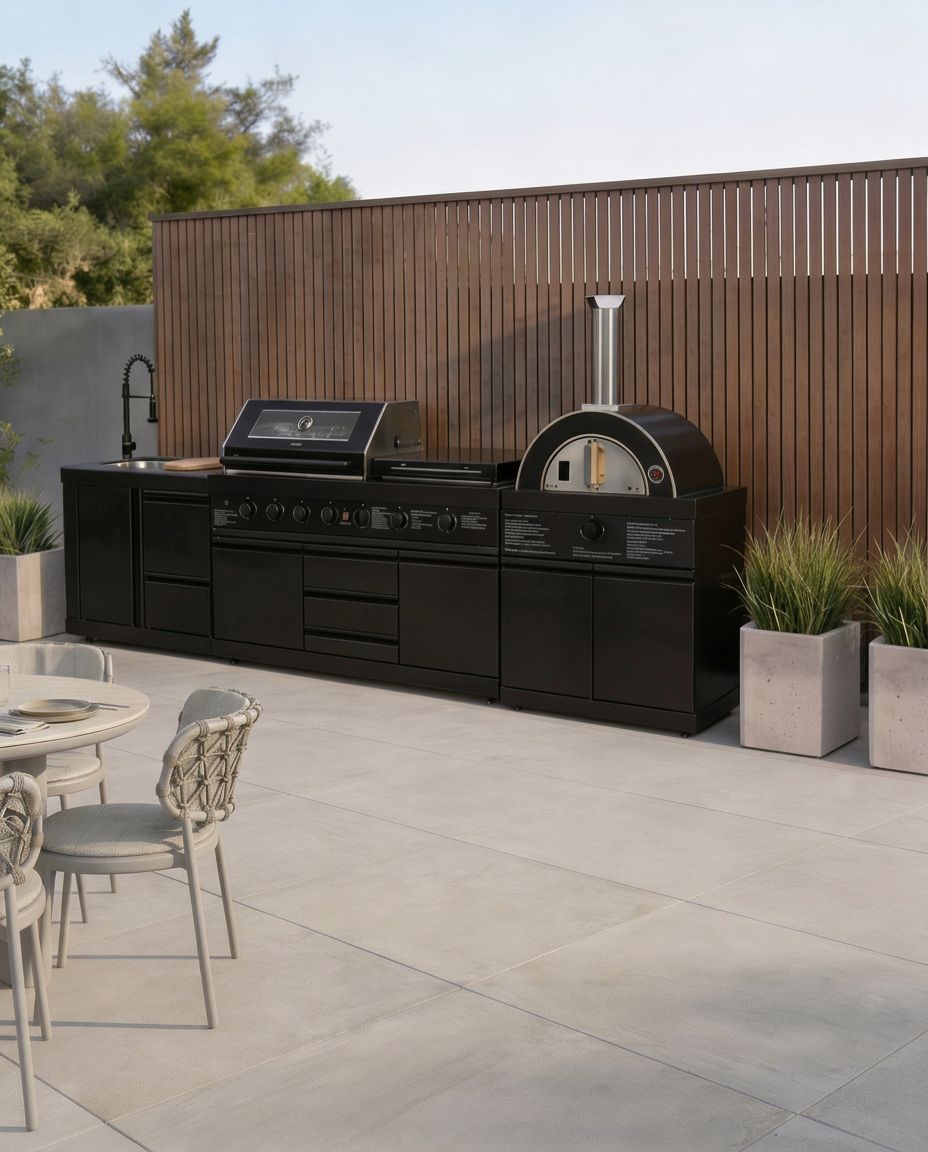 Image of Luxe Outdoor Kitchen 7 Burner with Sink and Pizza Oven