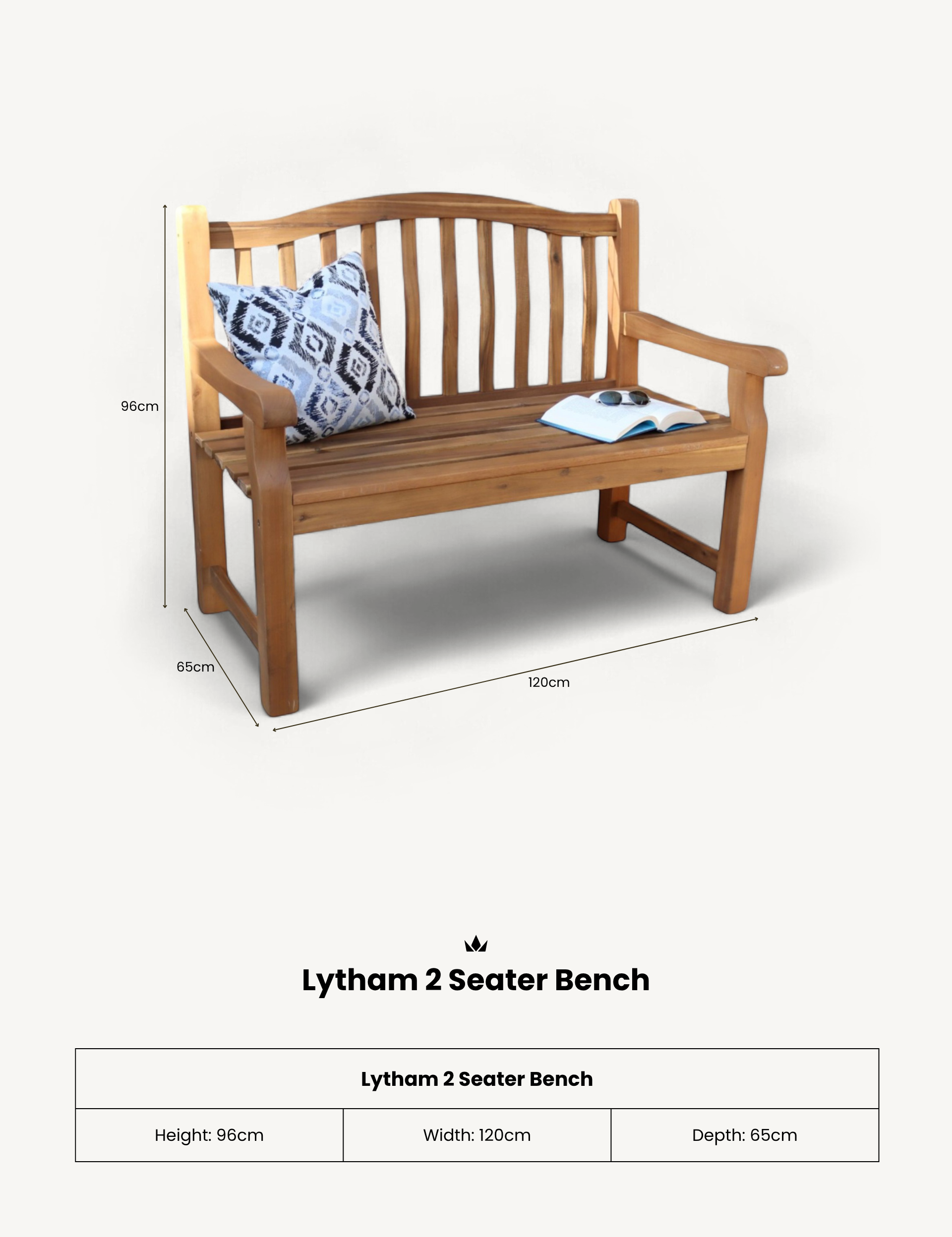 Lytham 2 Seater Bench