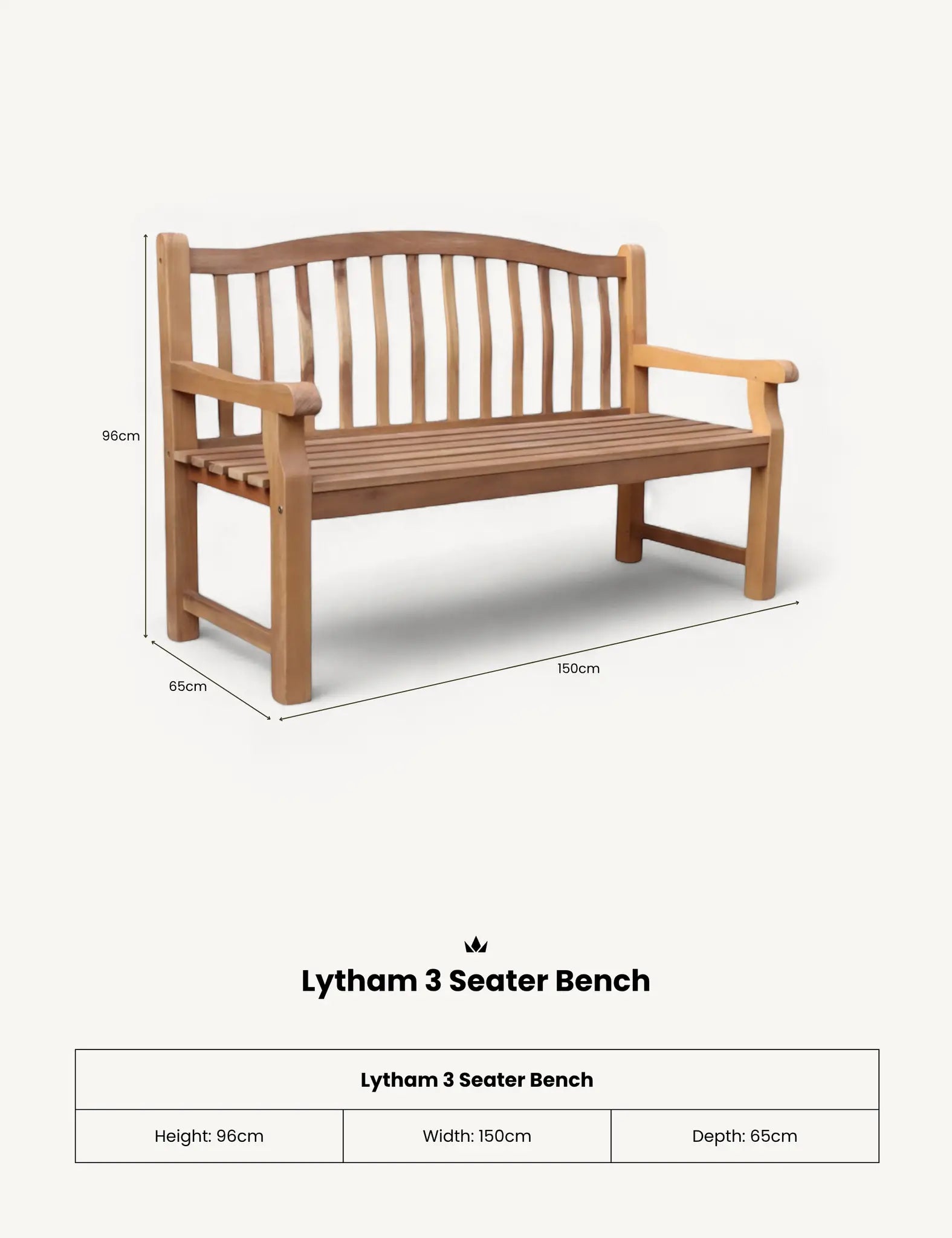 Image of Lytham 3 Seater Bench