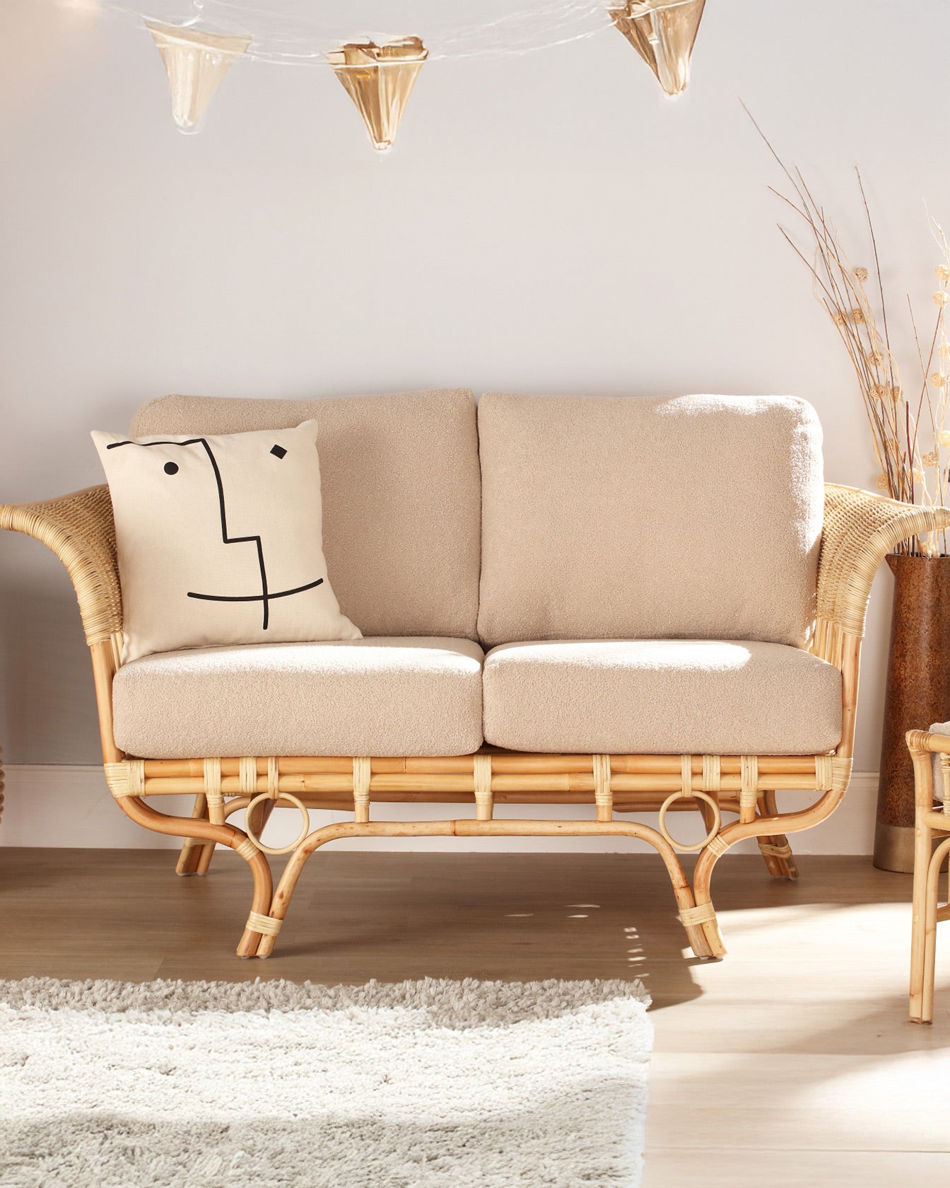 Kyoto 2 Seater Rattan Sofa in Latte