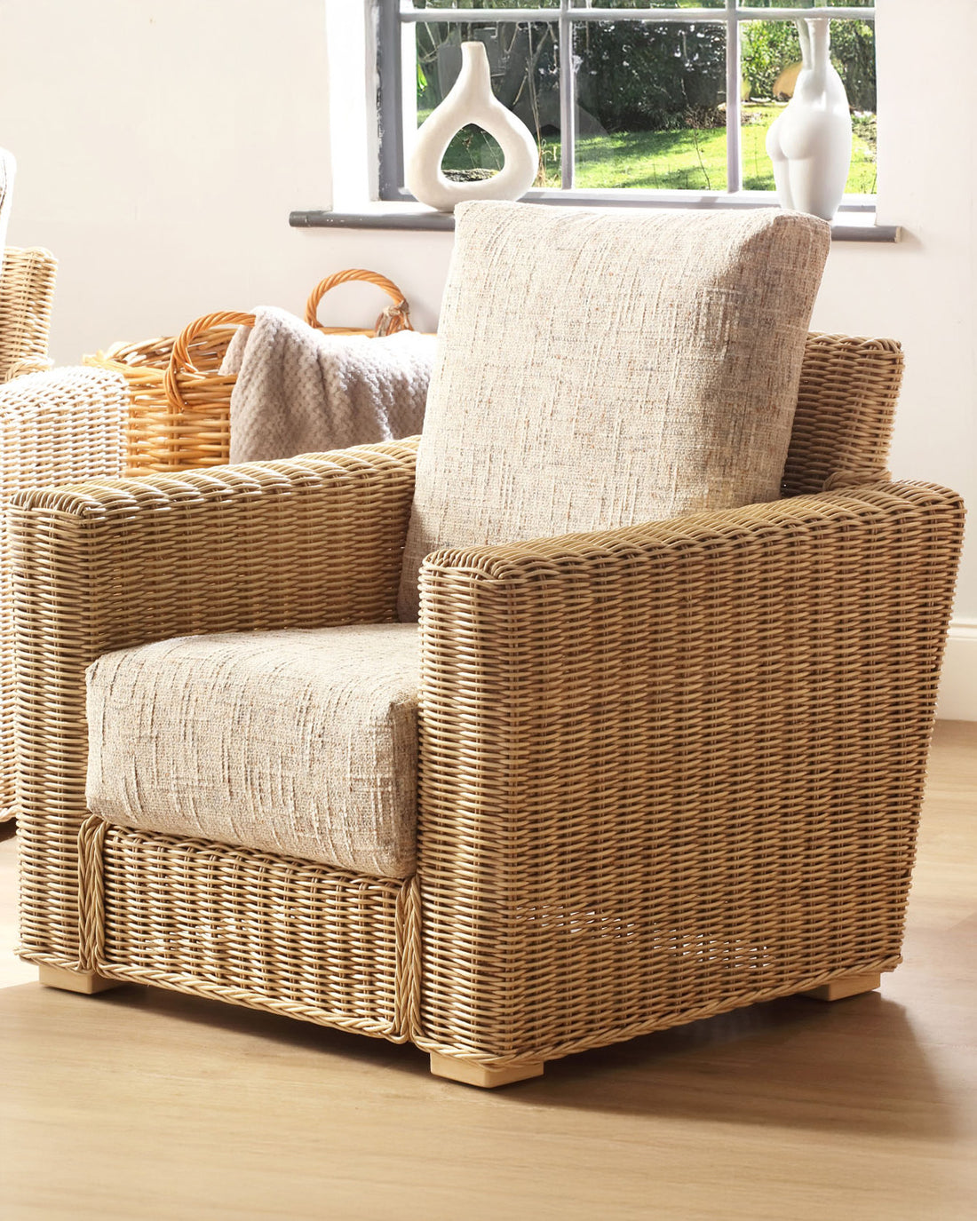 Santorini Natural Rattan Armchair