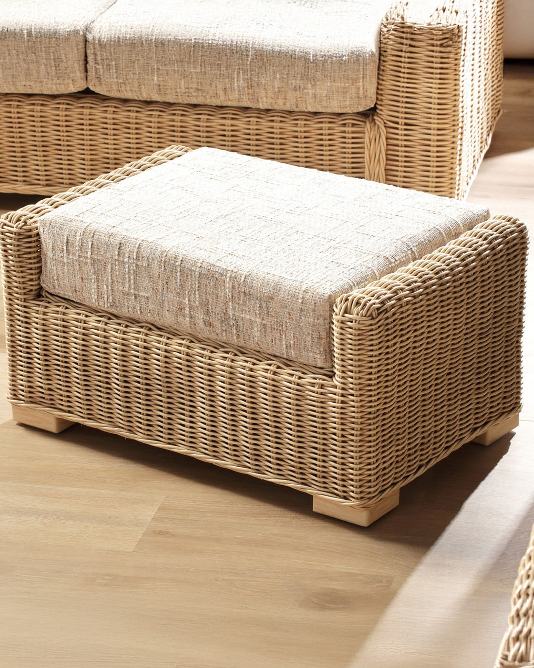 Santorini Blush Footstool with Hidden Storage
