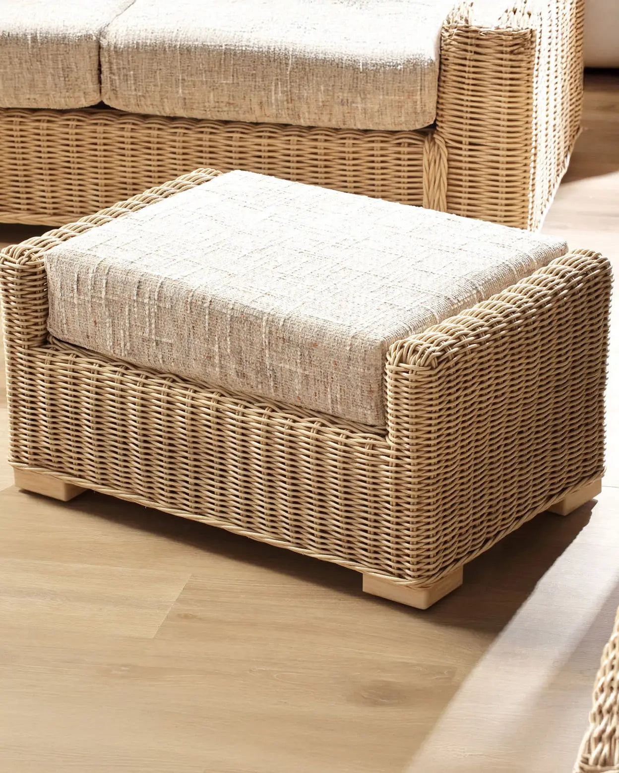 Santorini Blush Footstool with Hidden Storage