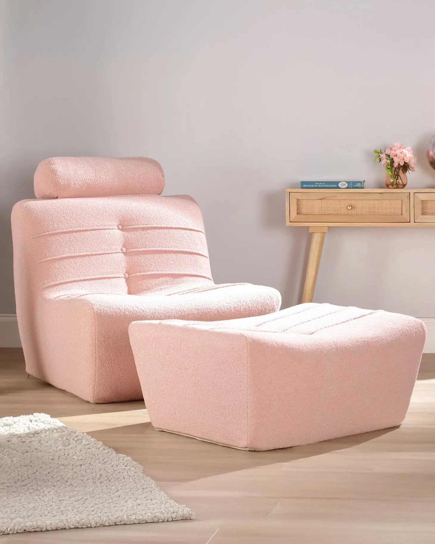 Arlo Pink Boucle Comfortable UK Made Chair