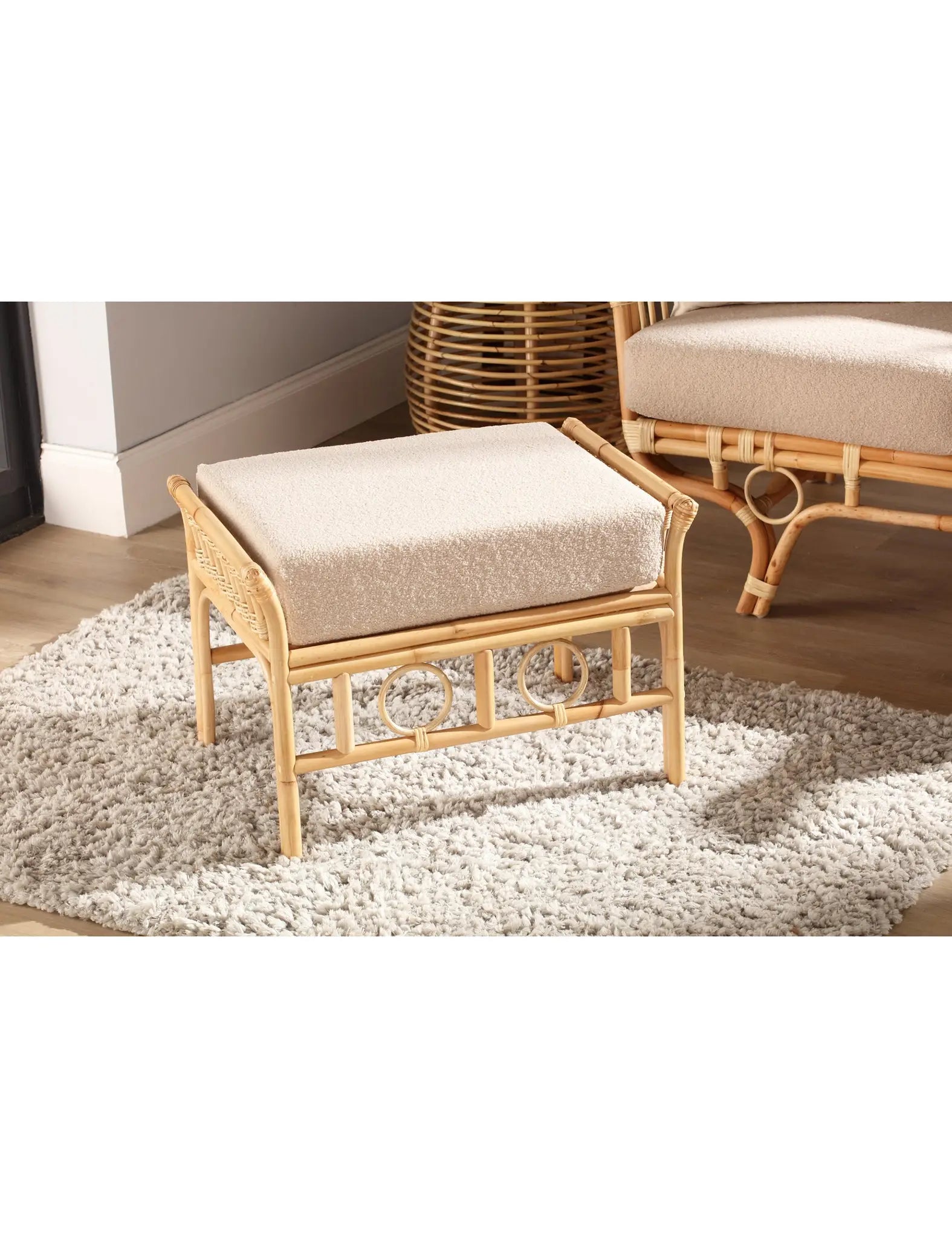 Kyoto Handcrafted Rattan Footstool