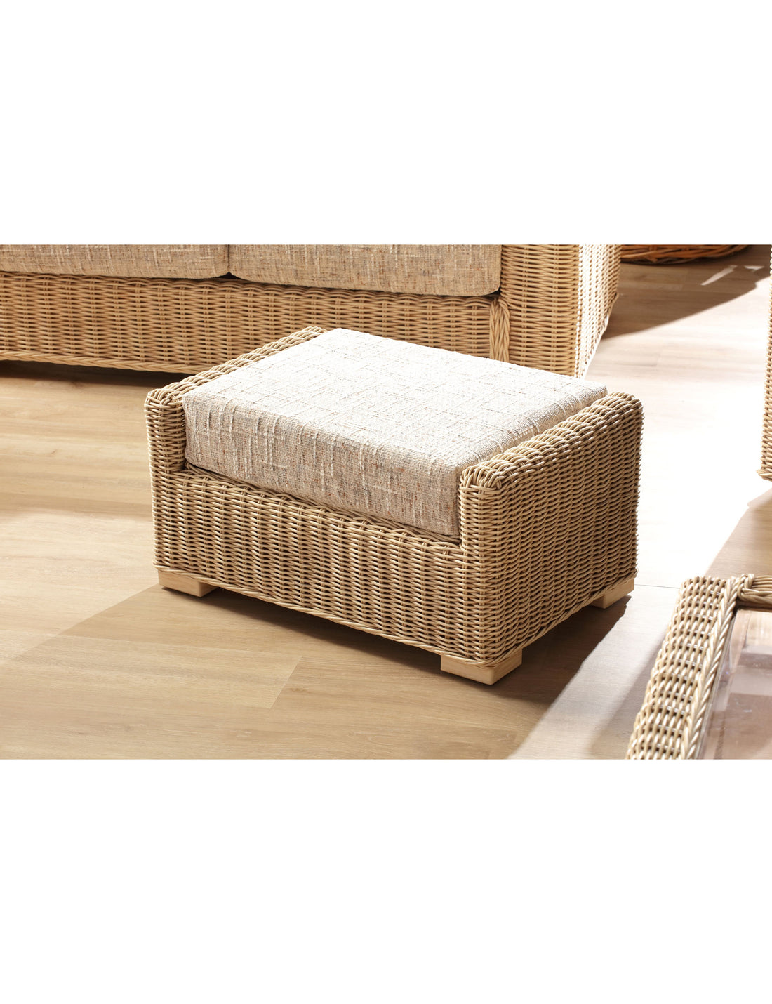 Santorini Blush Footstool with Hidden Storage