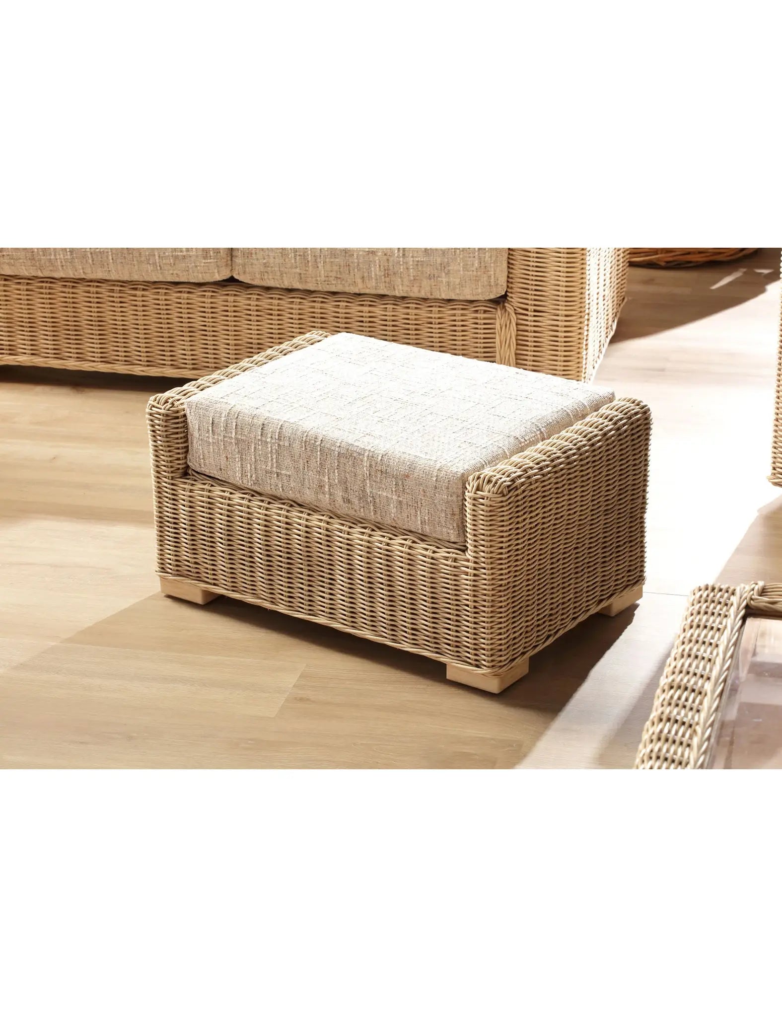 Santorini Blush Footstool with Hidden Storage