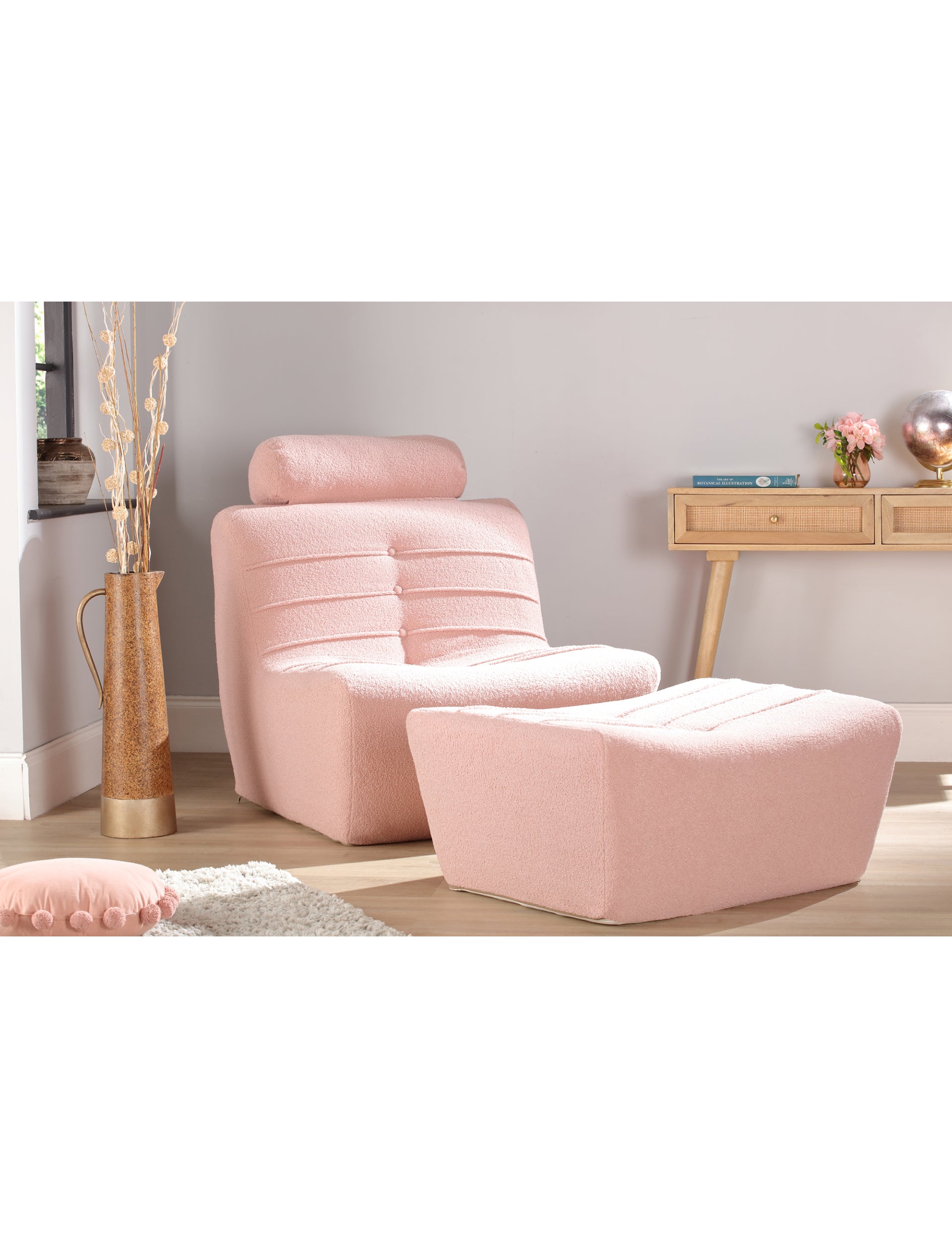 Arlo Pink Boucle Comfortable UK Made Chair