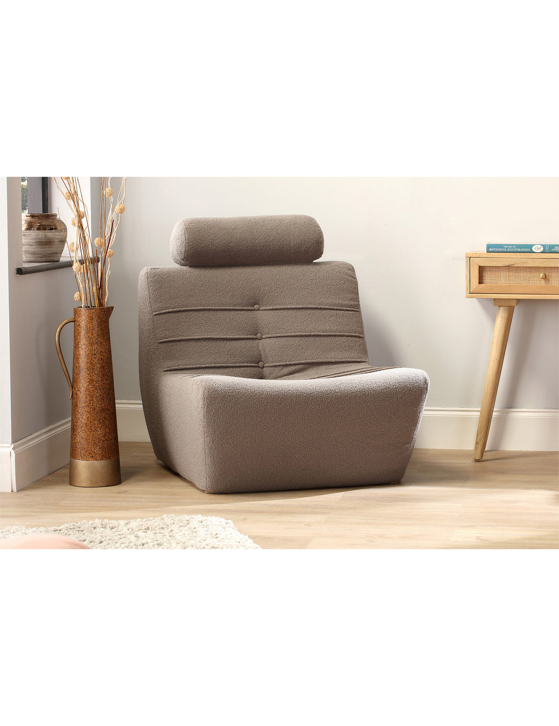 Arlo Shadow Grey UK Boucle Lounge Chair
