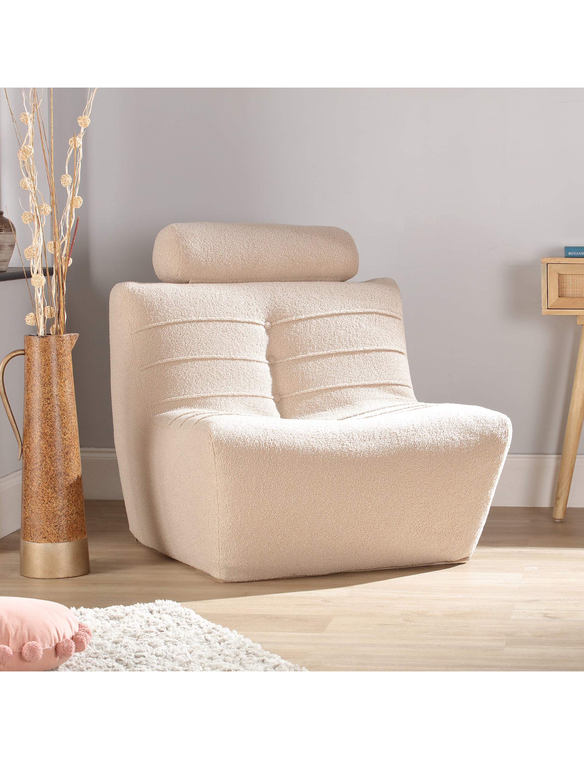 Arlo Latte Boucle Cuddle Chair by Desser