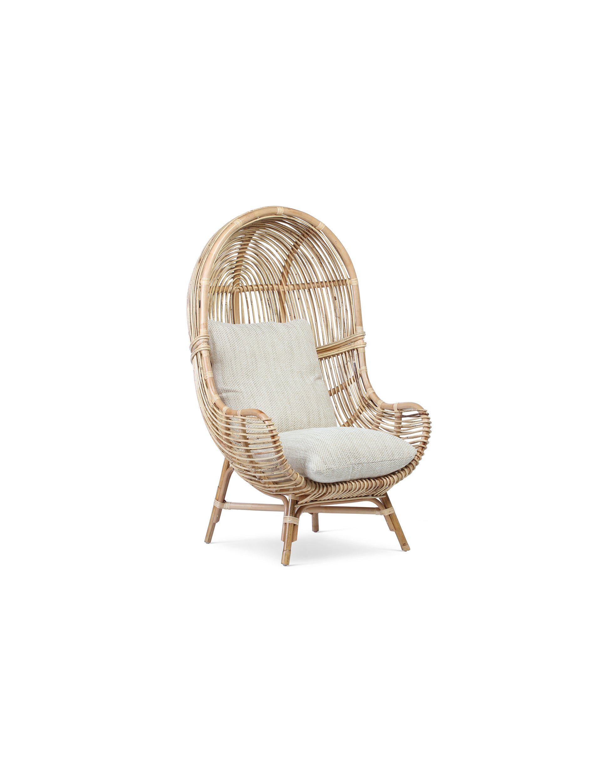 Palermo Natural Rattan Chair in Jasper Beige/Cream Fabric