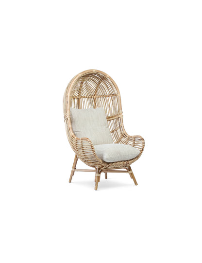 Palermo Natural Rattan Chair in Jasper Beige/Cream Fabric