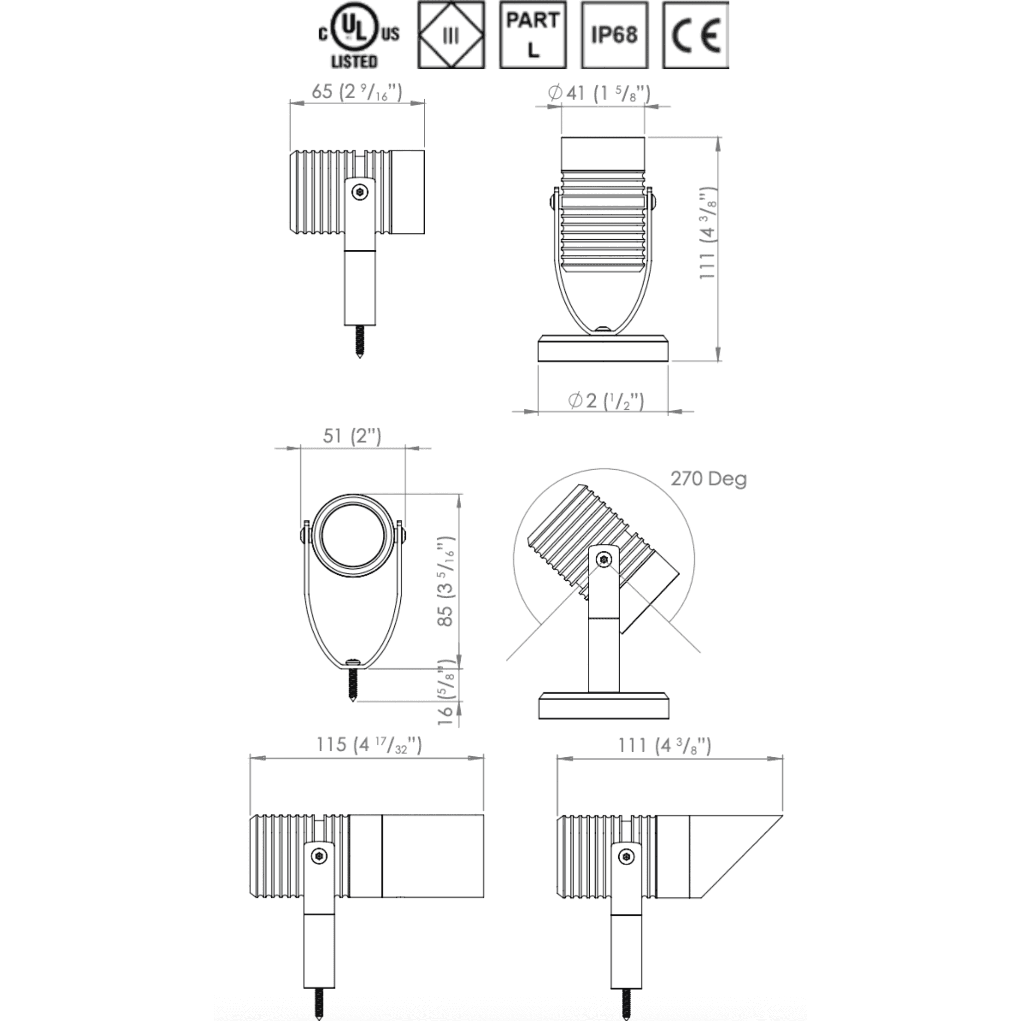 Image of LuxR Modux Four Spike Spot (Series Circuit) - IP68