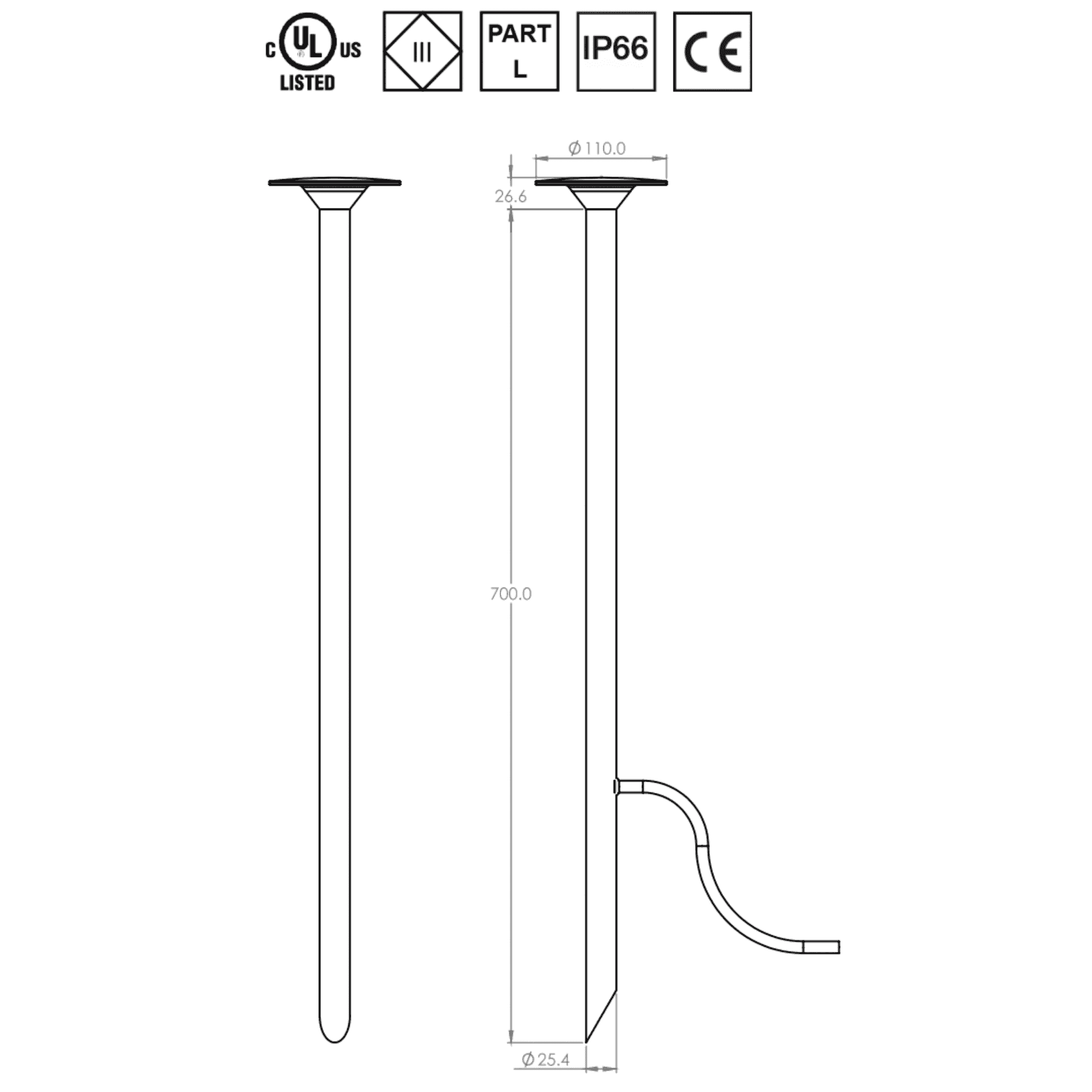 Image of LuxR Modux One (M1) Extended Halo Pole Light (Series Circuit) - IP66