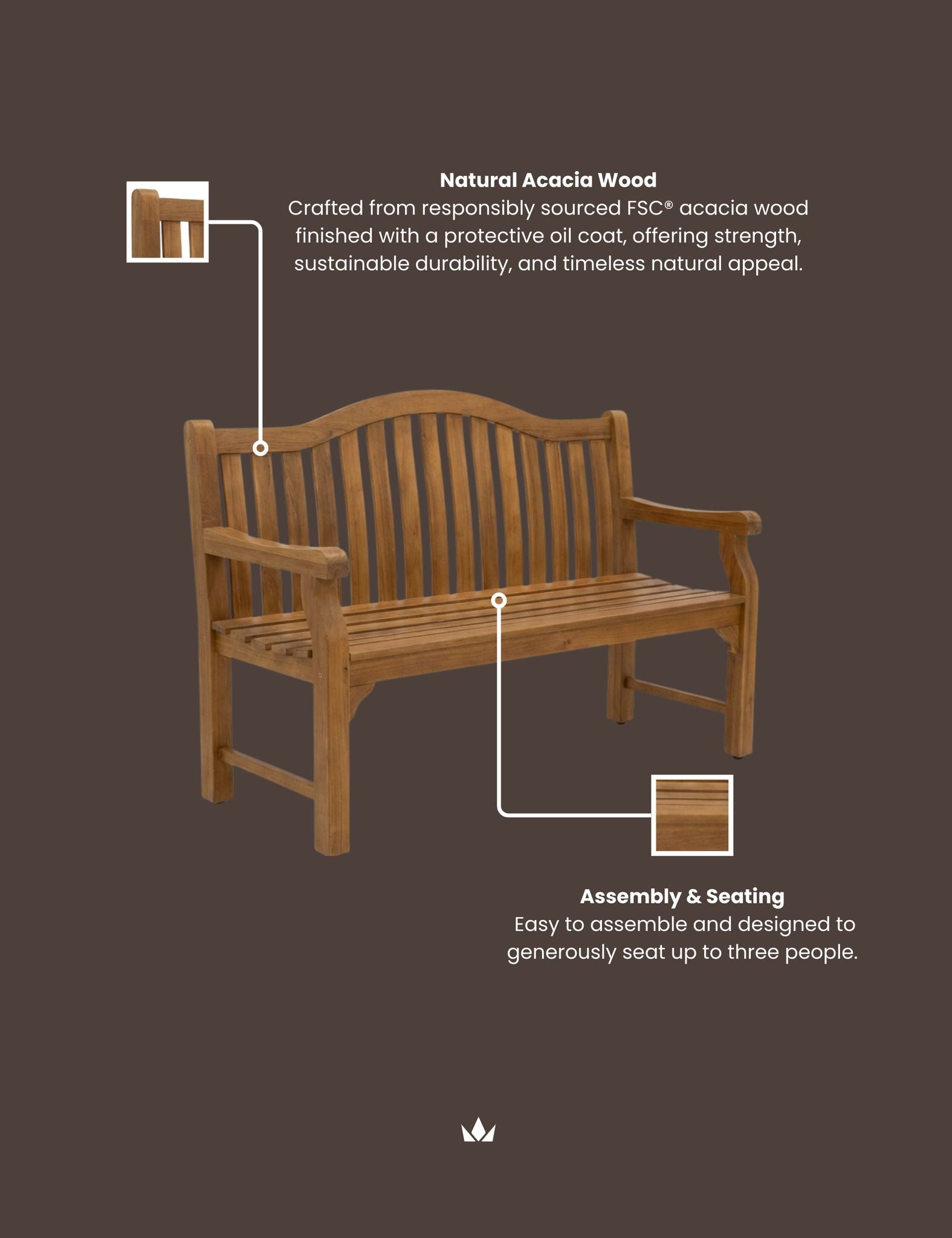 Image of MARIA 2-Seater Bench (150cm)
