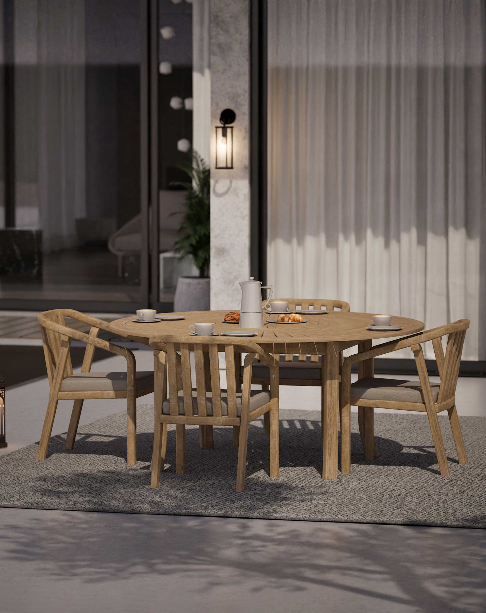 Image of MARIS 4-Seater Round Dining Set