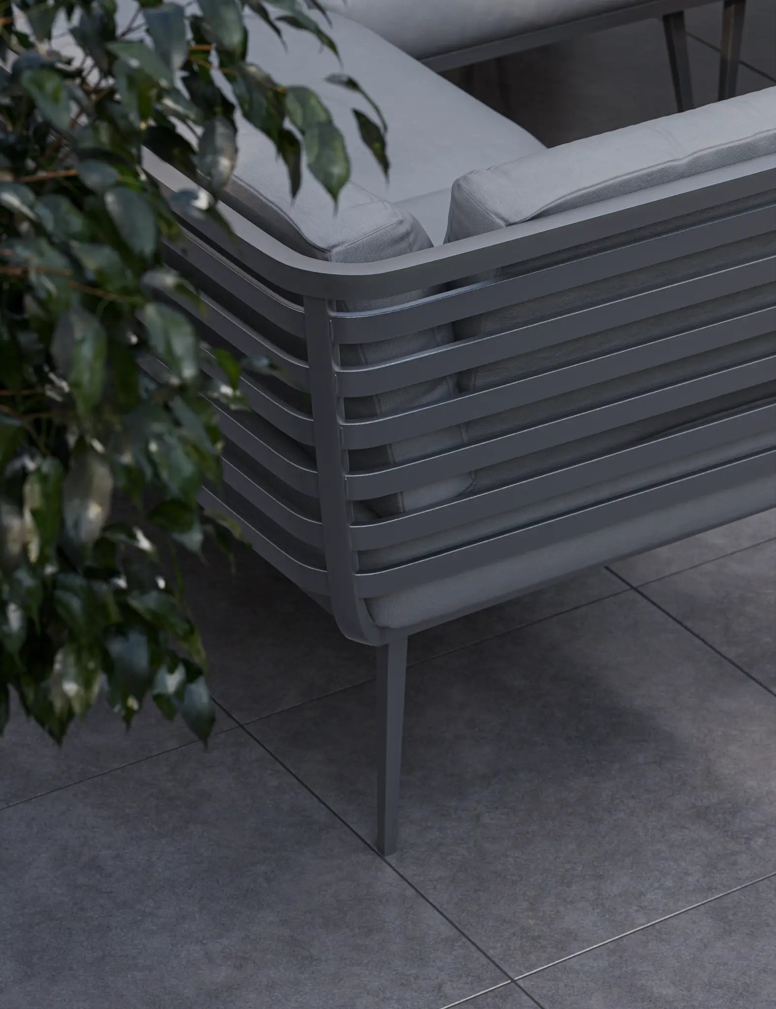 Image of Mayfair Corner Lounging Set with Fire Pit Table and 1 Bench