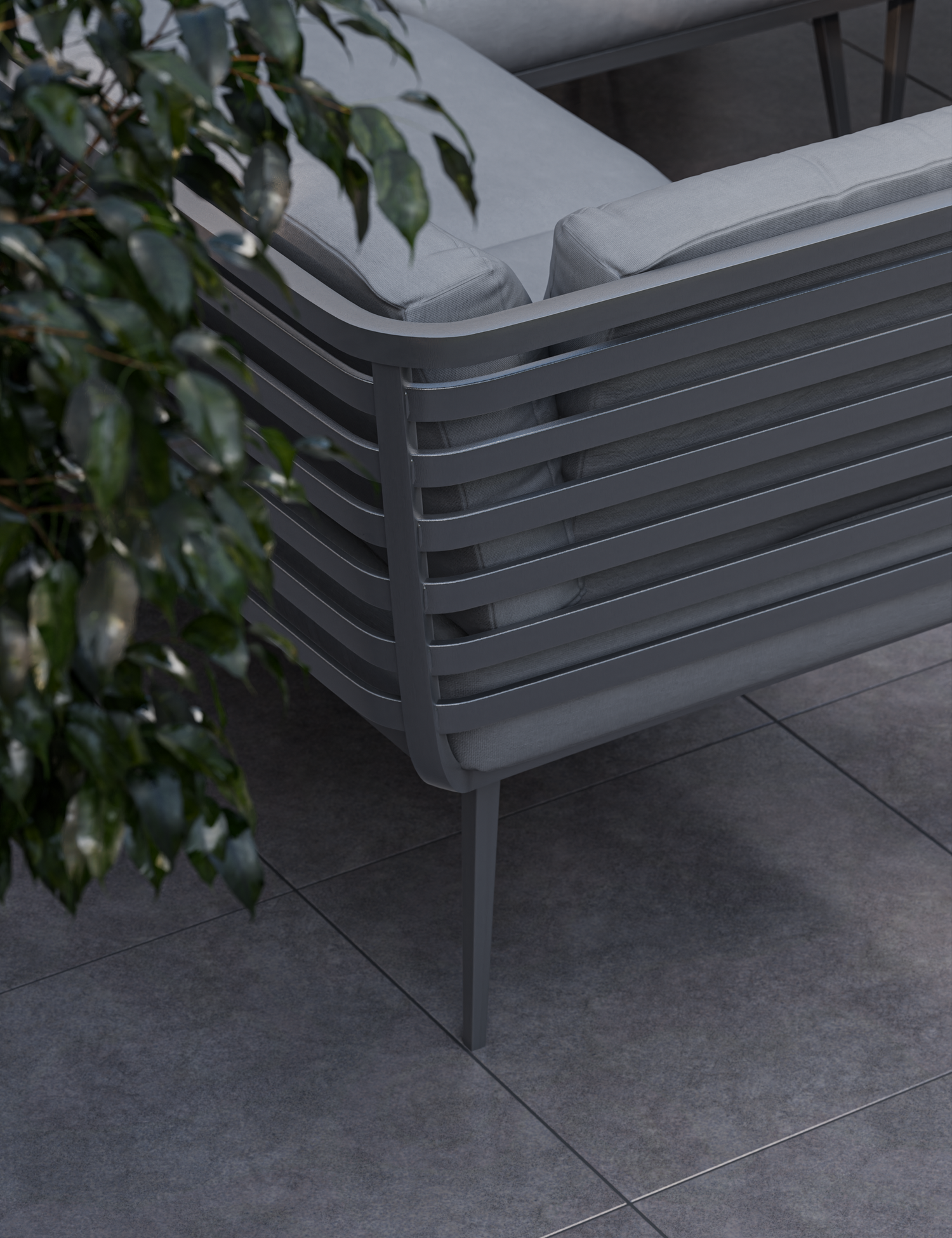 Mayfair Corner Lounging Set with Fire Pit Table and 1 Bench