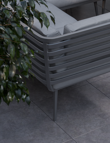 Mayfair Corner Lounging Set with Fire Pit Table and 1 Bench