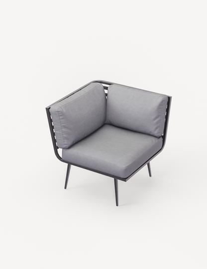 Mayfair Corner Lounging Set with Fire Pit Table and 2 Benches