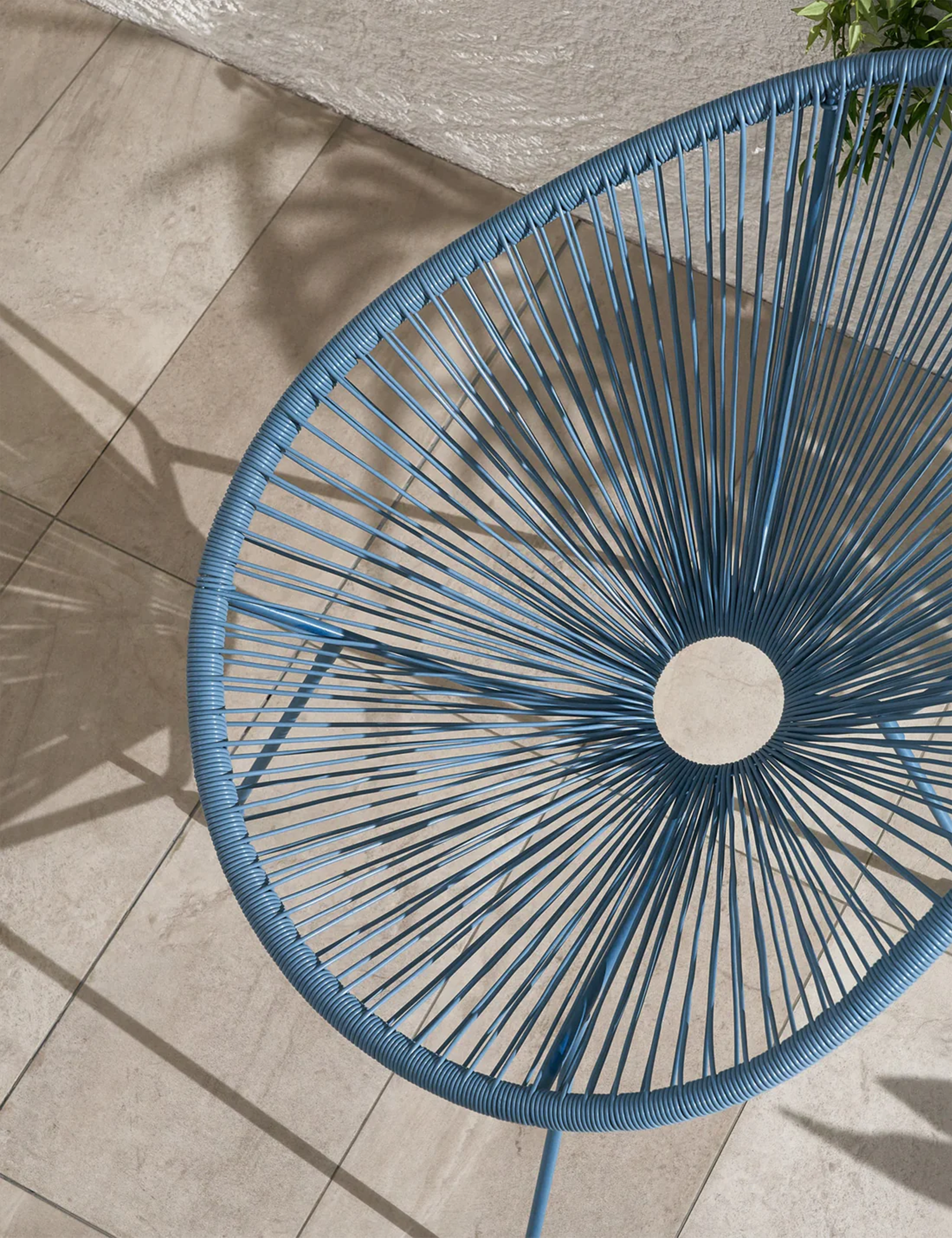 Monaco 2 Seater Egg Chair Bistro Set - Light Blue