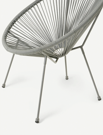 Monaco 2 Seater Egg Chair Bistro Set - Grey