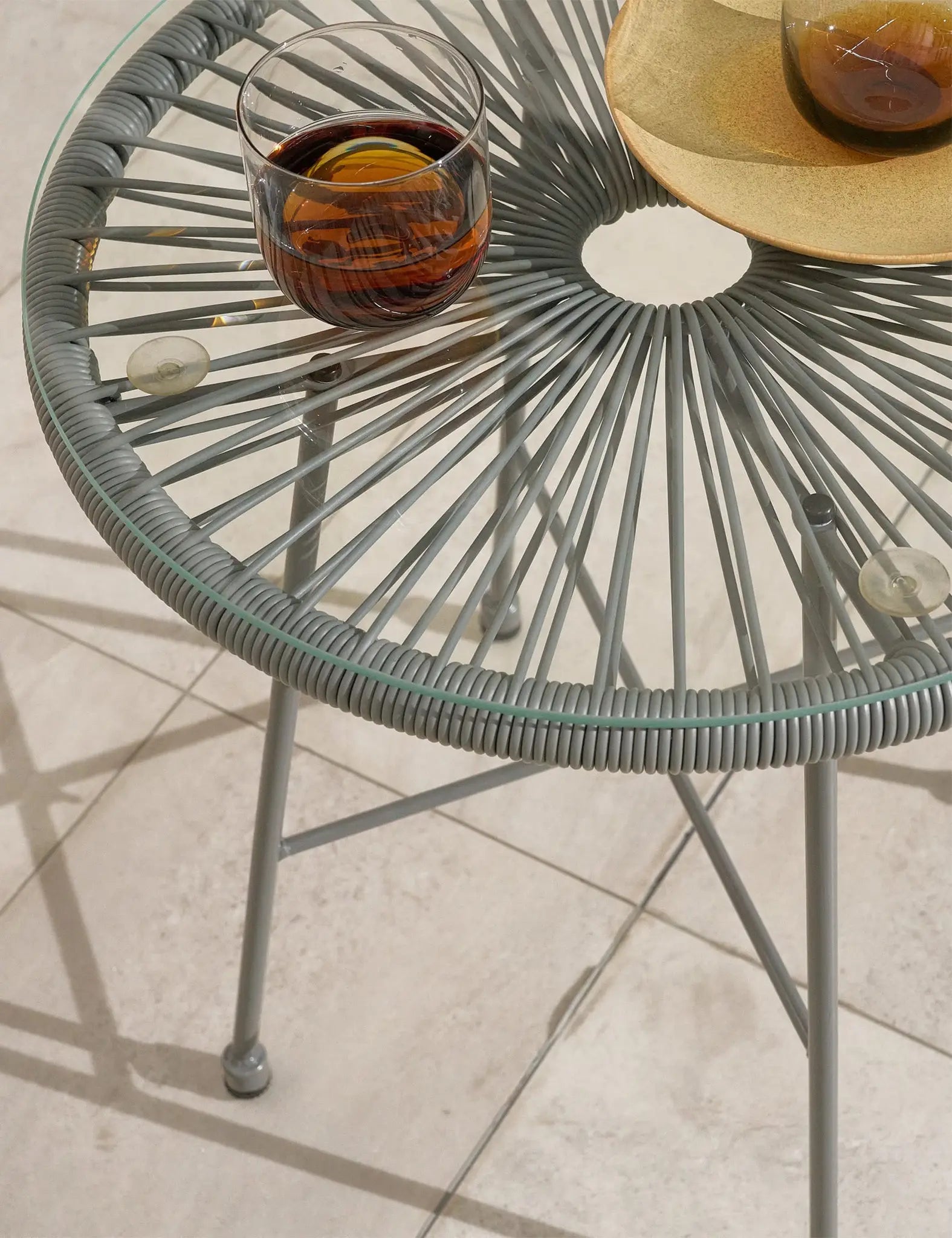 Image of Monaco 2 Seater Egg Chair Bistro Set - Grey