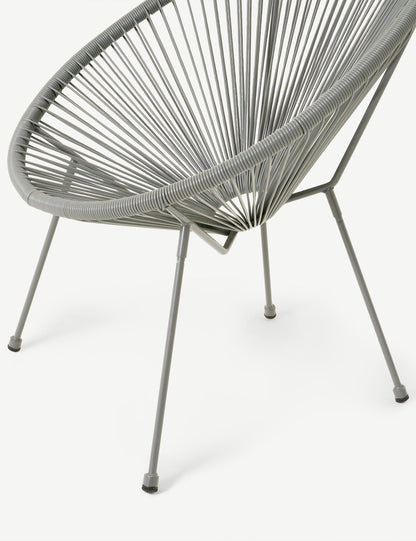 Monaco 2 Seater Egg Chair Bistro Set - Grey