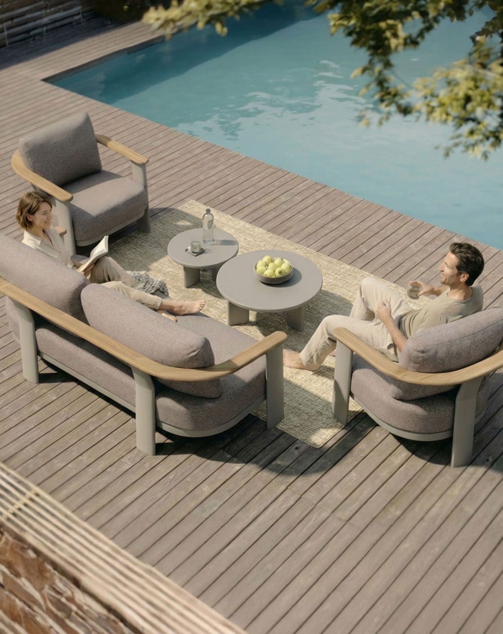 Image of NAIA 5 Seater Lounging Set with Coffee Table - With Complimentary Cover