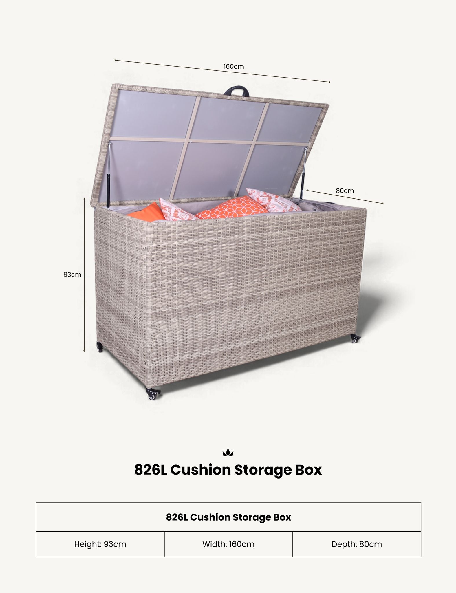 Image of Natural Weave 826L KD Cushion Storage Box