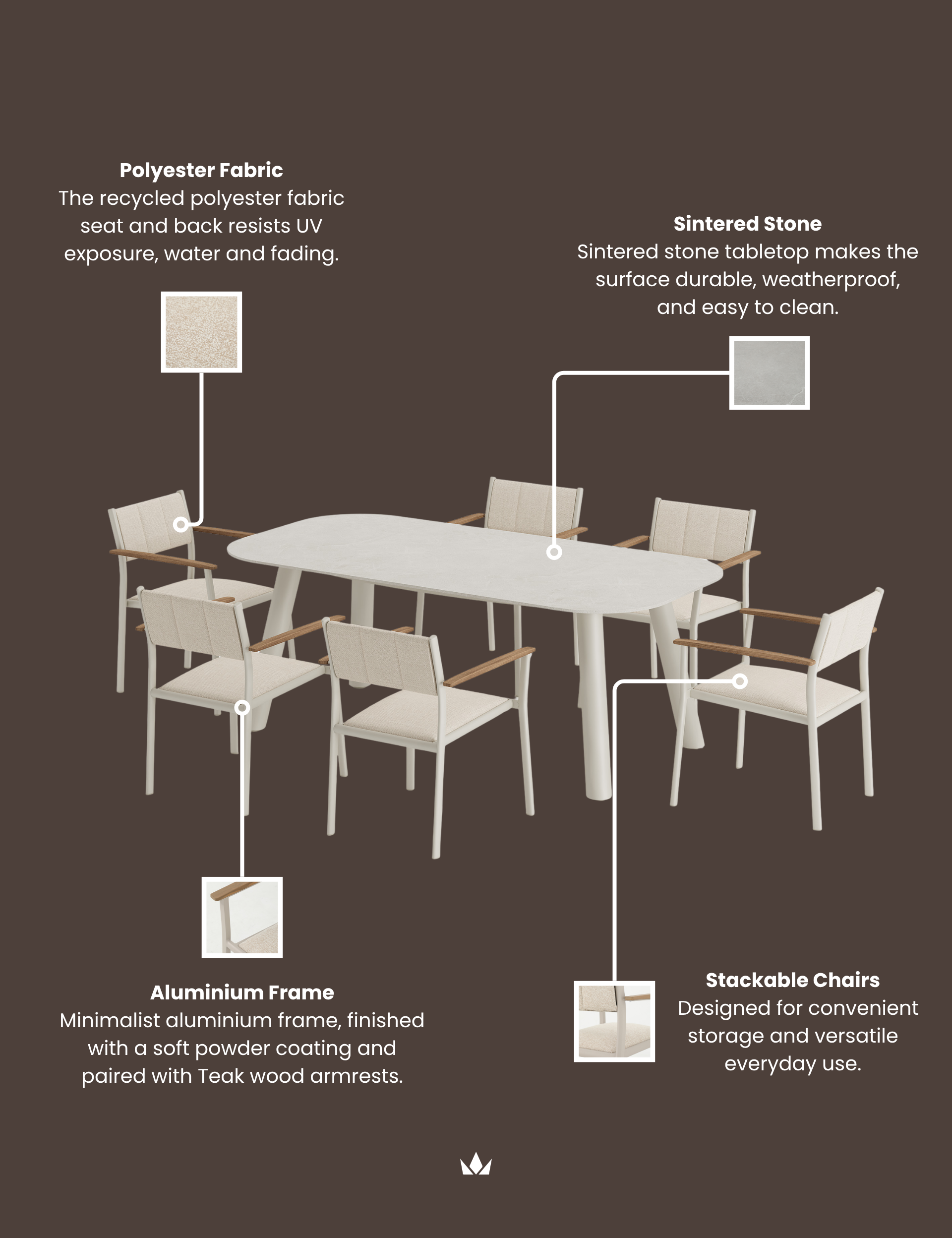 Image of NEXO 6-Seater Dining Table and Chairs