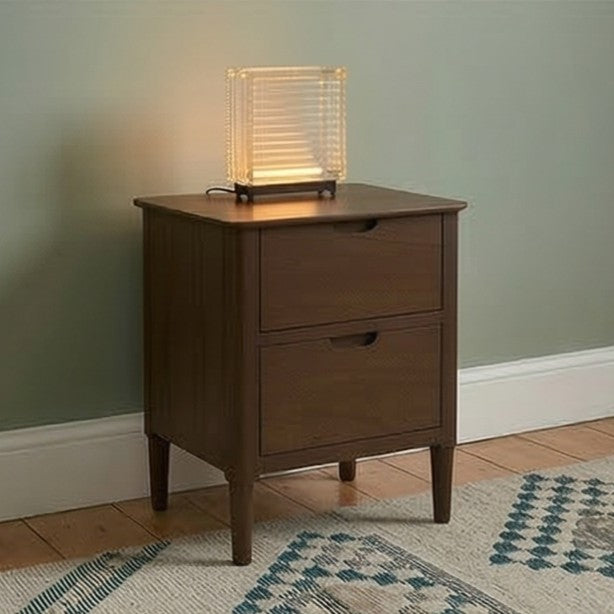 Image of Norway Dark Walnut Wooden Bedside Table