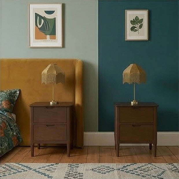 Image of Norway Dark Walnut Wooden Bedside Table