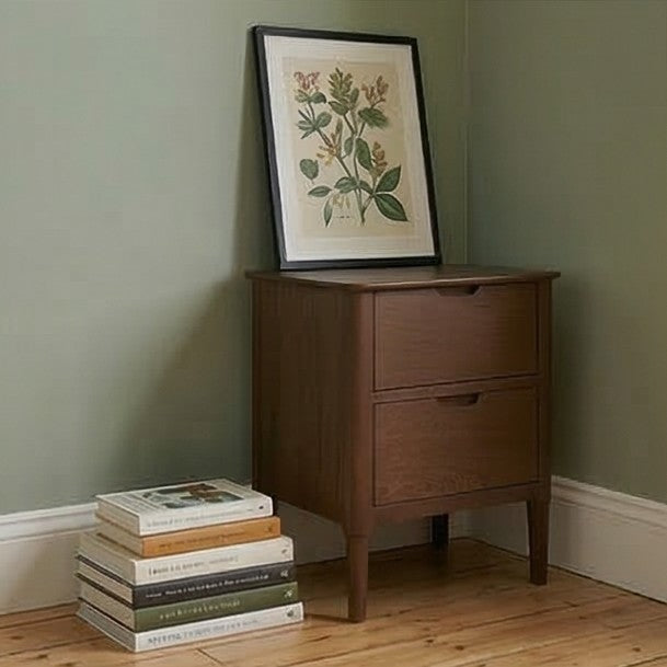 Image of Norway Dark Walnut Wooden Bedside Table