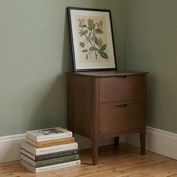 Image of Norway Dark Walnut Wooden Bedside Table