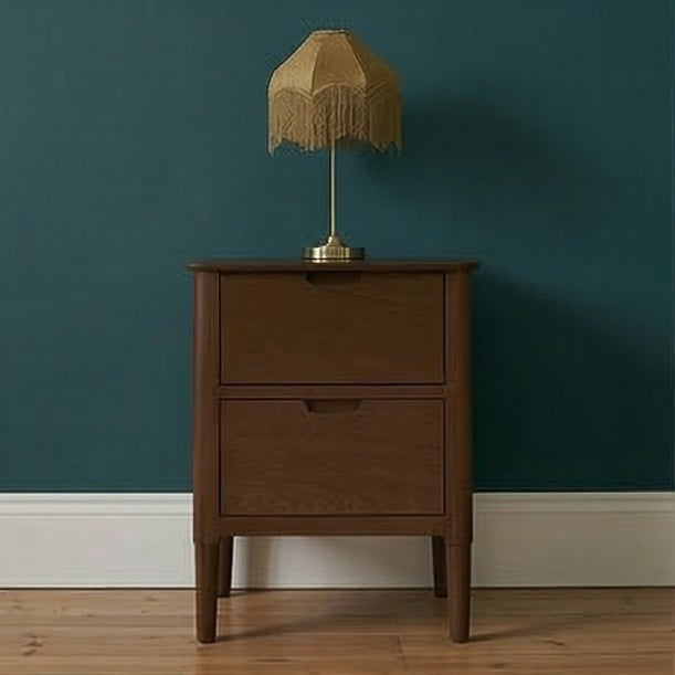 Image of Norway Dark Walnut Wooden Bedside Table