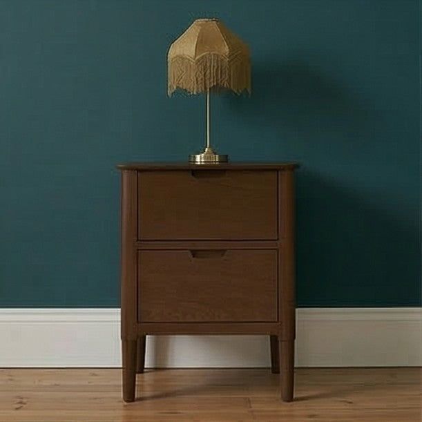 Image of Norway Dark Walnut Wooden Bedside Table