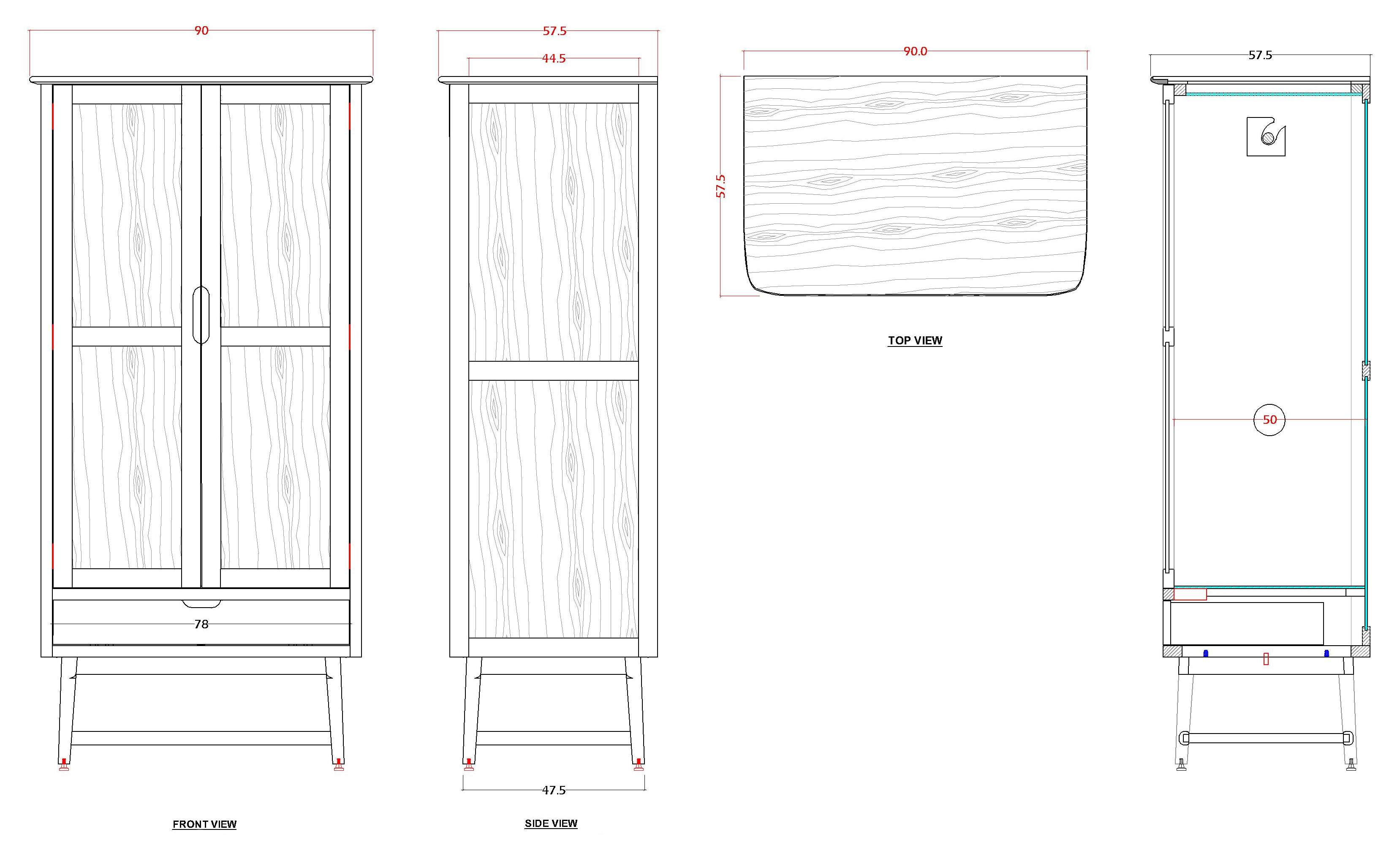 Image of Norway Dark Walnut Wardrobe