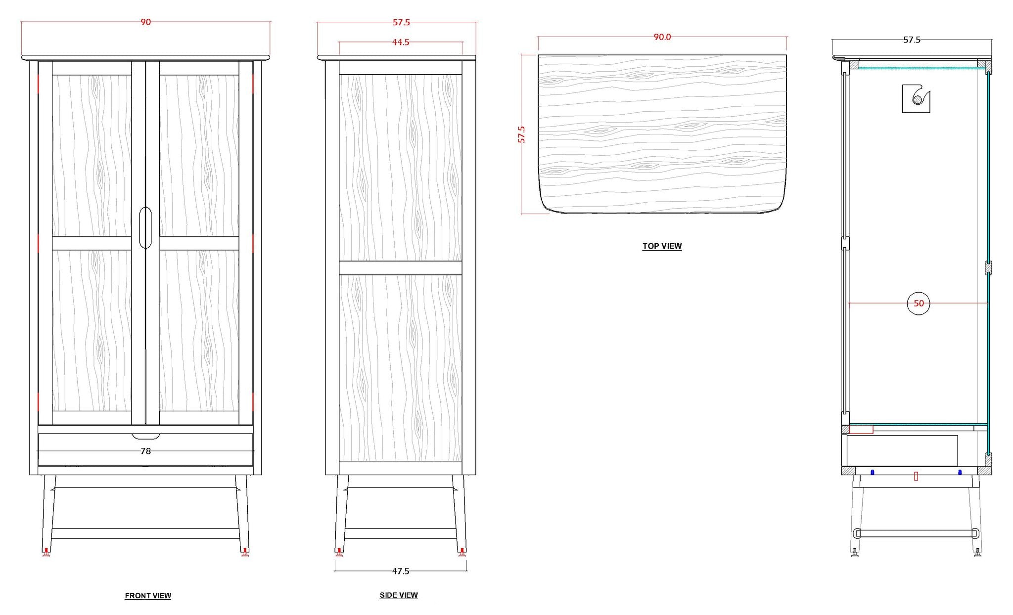 Image of Norway Dark Walnut Wardrobe
