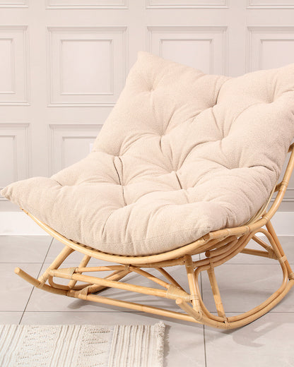 York Rattan Papasan Rocking Chair - Square Shape Cushion